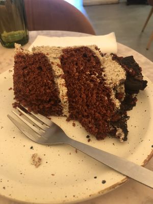 Red velvet cake at Vertigo - Cross St in Manchester