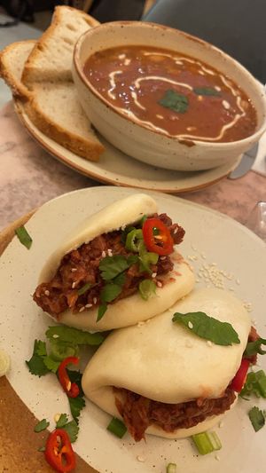 Soup of the day and bao  at Vertigo - Cross St in Manchester