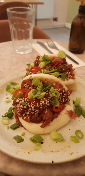 Seitan bao buns they were okay not great #Veganuary at Vertigo - Cross St in Manchester