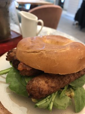 Breakfast bagel at Vertigo - Cross St in Manchester