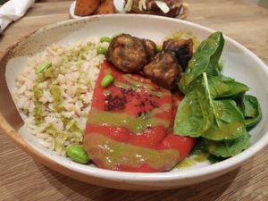 Hot bowl: sweet potato falafel at Vertigo - Cross St in Manchester