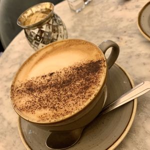 Oat milk cappuccino  at Vertigo - Cross St in Manchester