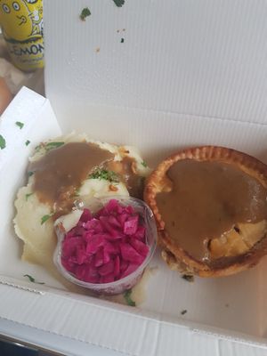 Delicious mushroom pie with mashed potato at Vertigo - Cross St in Manchester