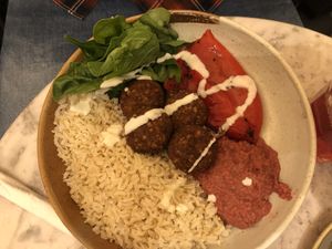 Falafel bowl at Vertigo - Cross St in Manchester