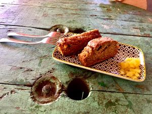 vegan carrot cake and banana bread  at Tuyo Coffee Roasters in Puerto Viejo De Talamanca