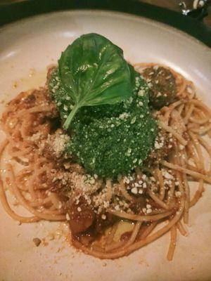 Meatball spaghetti at Manggis in Canggu in Canggu