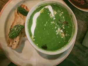 Green soup at Manggis in Canggu in Canggu