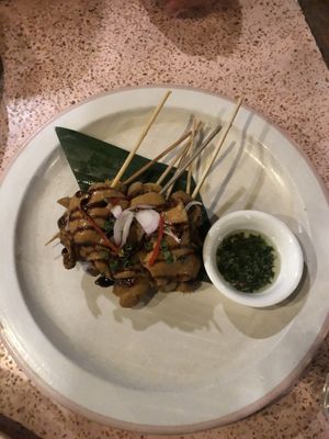 Satay sticks   at Manggis in Canggu in Canggu