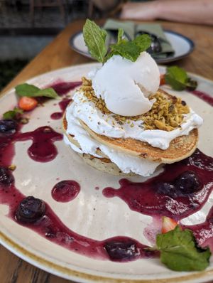 Lemon Blueberry Pancakes at Manggis in Canggu in Canggu