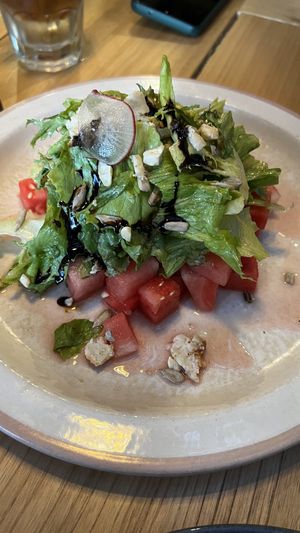 Watermelon salad - there was hardly any feta, which was a bit disappointing. Still delicious though.  at Manggis in Canggu in Canggu