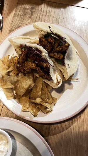 Chicken Shawarma Pita with crispy potatoes   at Manggis in Canggu in Canggu