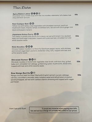 Main menu 2- August 24 at Manggis in Canggu in Canggu