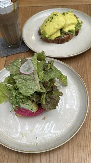 Avocado toast, tofu hollandaise  at Manggis in Canggu in Canggu