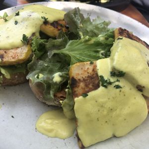 Tofu Benedict  at Manggis in Canggu in Canggu