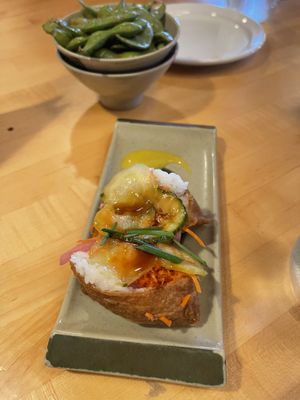 Nice appetizers- vegan  at Epiphany Farms in Bloomington