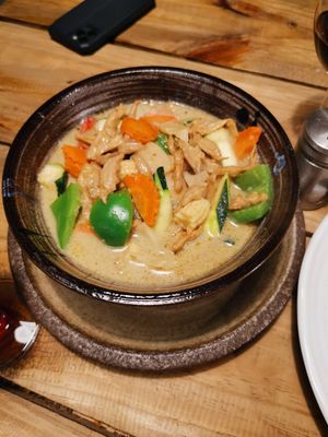 Green curry at Brainwave Cafe in Sydney