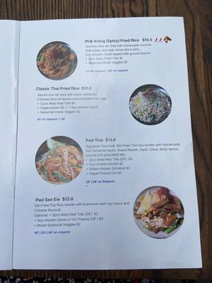 Menu at Brainwave Cafe in Sydney