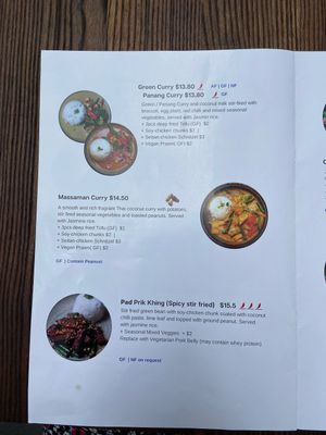 Menu at Brainwave Cafe in Sydney