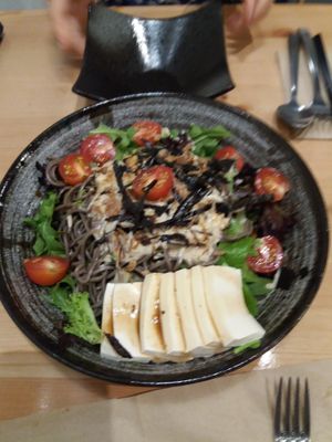 Soba noodle salad with tofu at Brainwave Cafe in Sydney