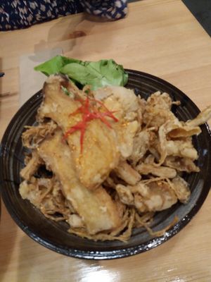 Fried  mushrooms at Brainwave Cafe in Sydney