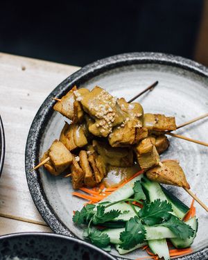 Satay Skewers at Brainwave Cafe in Sydney