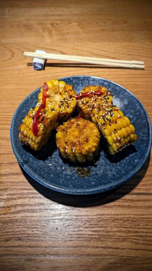 Sticky miso corn at Wagamama in Muscat