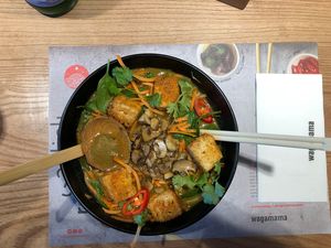 Vegan ramen  at Wagamama in Muscat