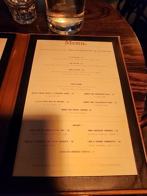 Menu 1 - July 2024 at O.G.B. in Christchurch