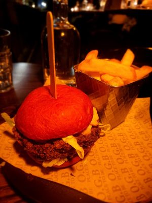 Vegan Burger at O.G.B. in Christchurch