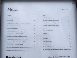 11.30am - 1am Menu (Dec 2018) at O.G.B. in Christchurch