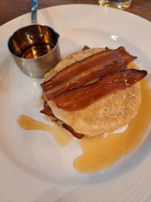 Vegan pancakes can be requested with vegan bacon at Seamill Hydro Hotel in Seamill