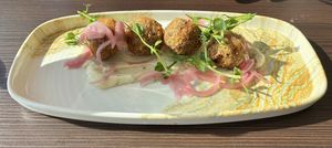 Black pudding arancini - delicious  at Seamill Hydro Hotel in Seamill