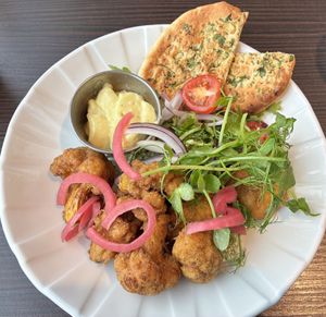 Cauliflower starter, even better second time around. Very fresh, full of flavour. The curried mayo was excellent.  at Seamill Hydro Hotel in Seamill