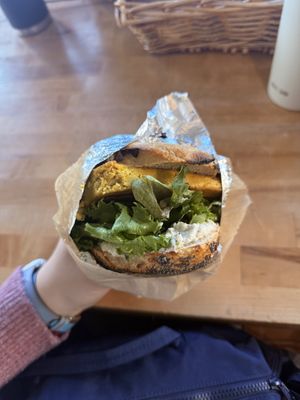 Vegan breakfast sandwich  at Forage Market in Portland