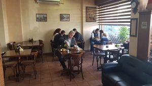 Indoor seating area at Abou Abdallah Restaurant in Beirut