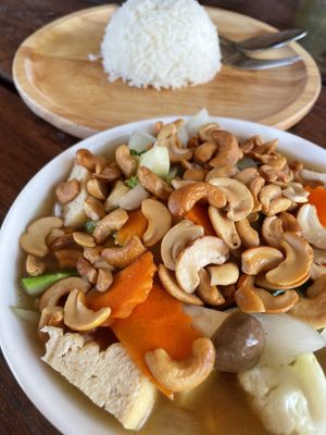 Stir fried cashew nuts  at Benny's On The Beach in Koh Lipe