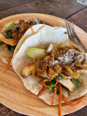 Taco with pulled jackfruit   at Benny's On The Beach in Koh Lipe