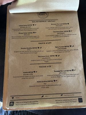 Menu February  at Benny's On The Beach in Koh Lipe