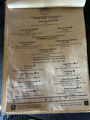 Menu February  at Benny's On The Beach in Koh Lipe