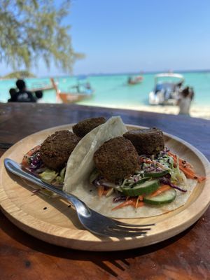 Falafel Tacos  at Benny's On The Beach in Koh Lipe