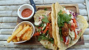 No-chicken tacos at Benny's On The Beach in Koh Lipe