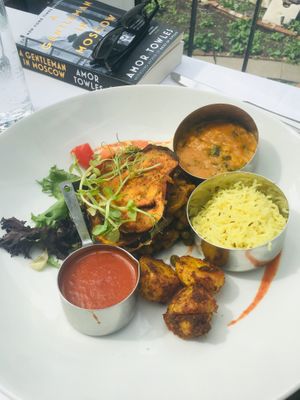 Baked aubergine flavoured with garlic  at The Devil in Rye in Rye