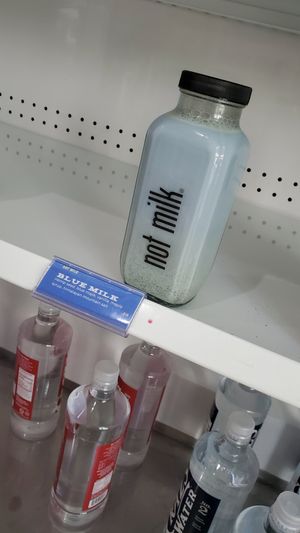 Blue milk at Revolucion Coffee & Juice in San Antonio