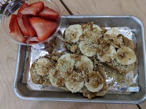 Banana toast at Revolucion Coffee & Juice in San Antonio