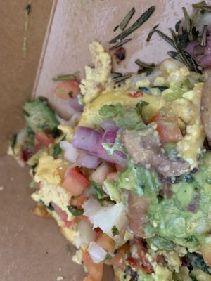 Vegan mess close up. Almost ate it all before I took a photo lol  at Millie's in Pasadena