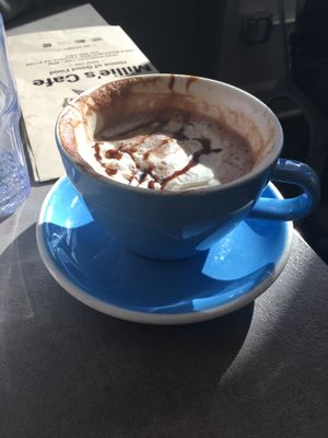 Delicious vegan hot cocoa made with oat milk  at Millie's in Pasadena
