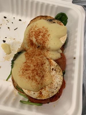 Not a great photo, but it was very tasty! (Vegan “Eggs” Florentine) at Millie's in Pasadena
