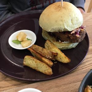 Chick’n burger at Joy of Flora in Adelaide