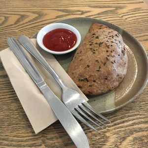 Wholemeal pastie at Joy of Flora in Adelaide