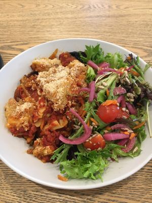 Lasagna (GF) with side salad   at Joy of Flora in Adelaide